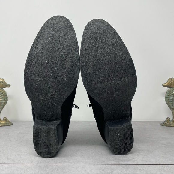 Lauren Conrad MOCHA Ankle Boot In Black Vegan Suede w/Metal Accents Size 10 - Picture 8 of 12